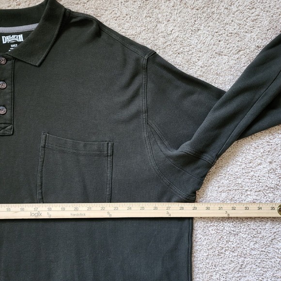 Duluth Trading No Polo Shirt Mens 3XLT Tall Long Sleeve Green - Picture 6 of 9